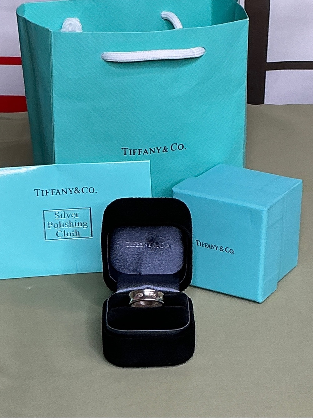 Tiffany & Co. Sterling Silver Band ring sz 6.5 with Tiffany Blue Packaging #2361